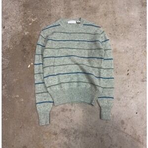 Anderson Little Striped Wool Sweater Mens M Crew Neck Long Sleeve Blue Green